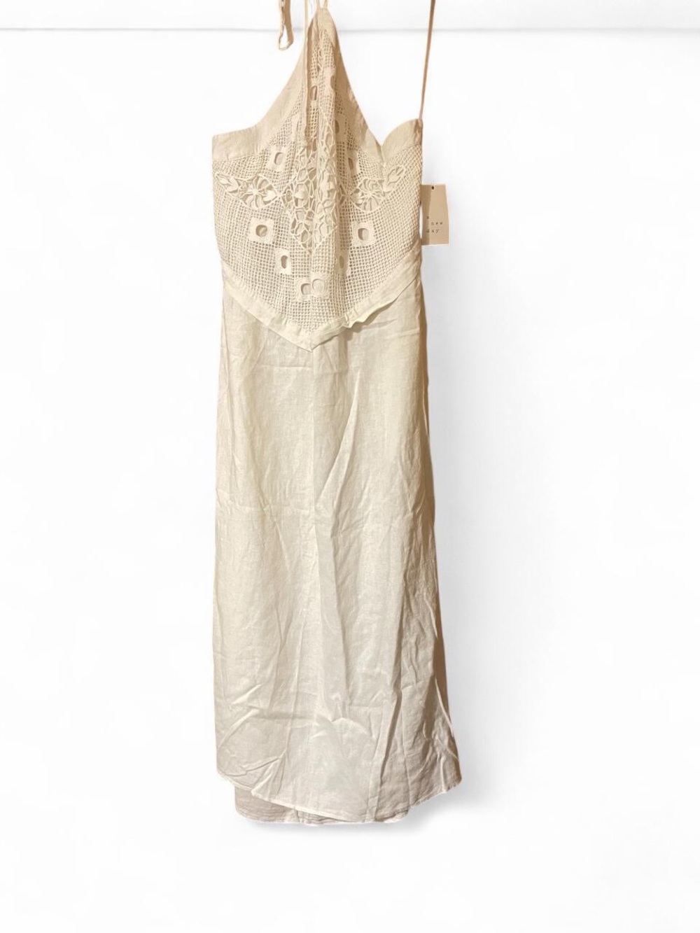 a new day Cream Crochet-Detail Maxi Dress